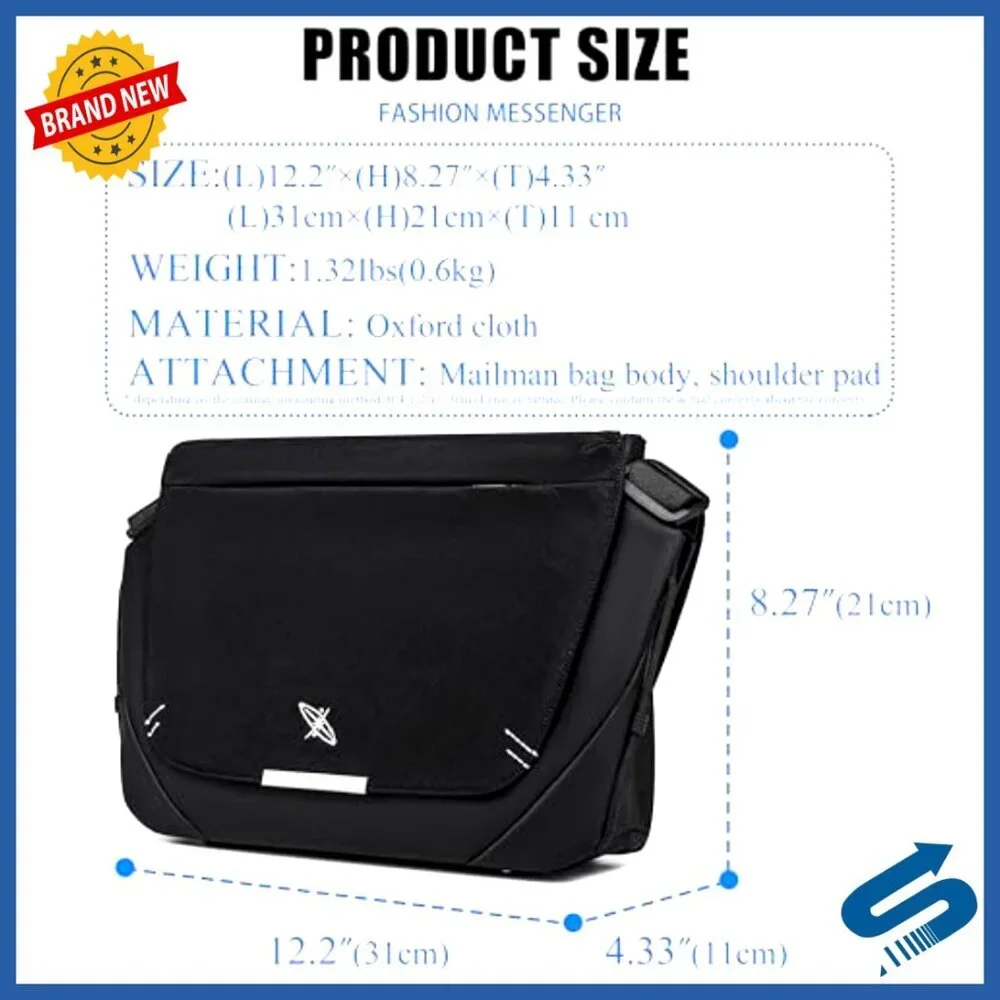Waterproof Messenger Bag Fits 12